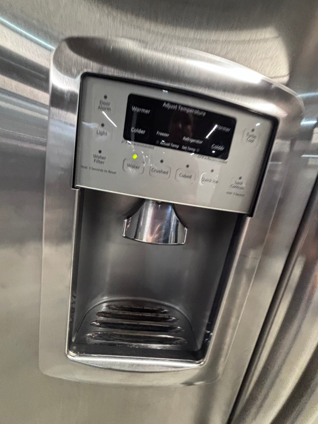 >*36” x 69h GE side by side Refrigerator and freezer stainless steel w/ice water dispenser 36” #SBS36ZB