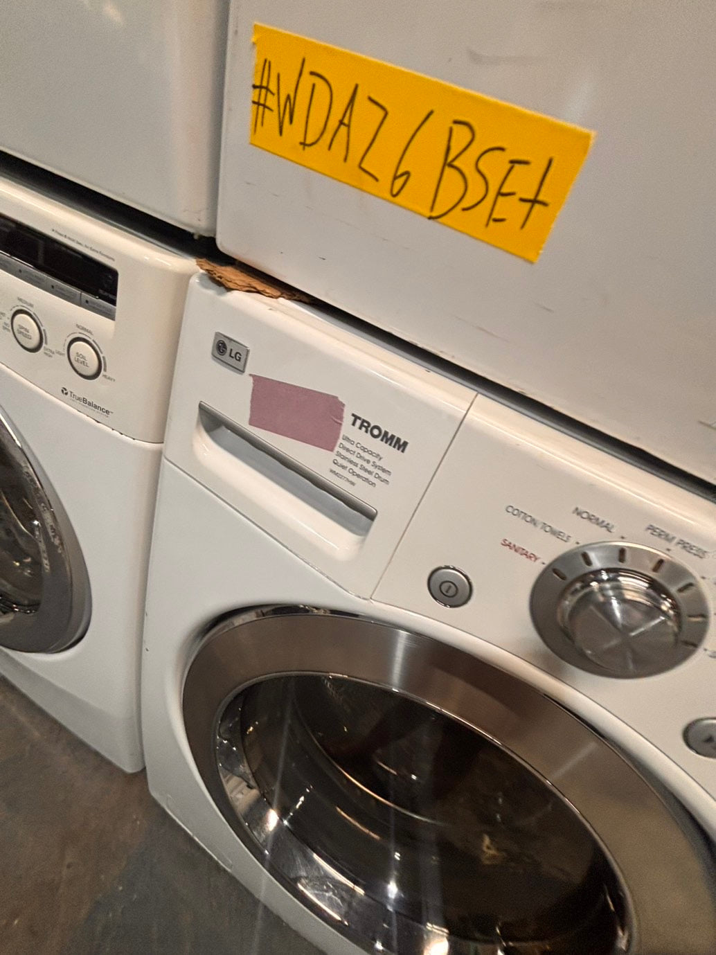 >* special🎉LG washer & dryer set electric 220v front load stackable or side by side - sensor dry in white  #WDAZ6SET