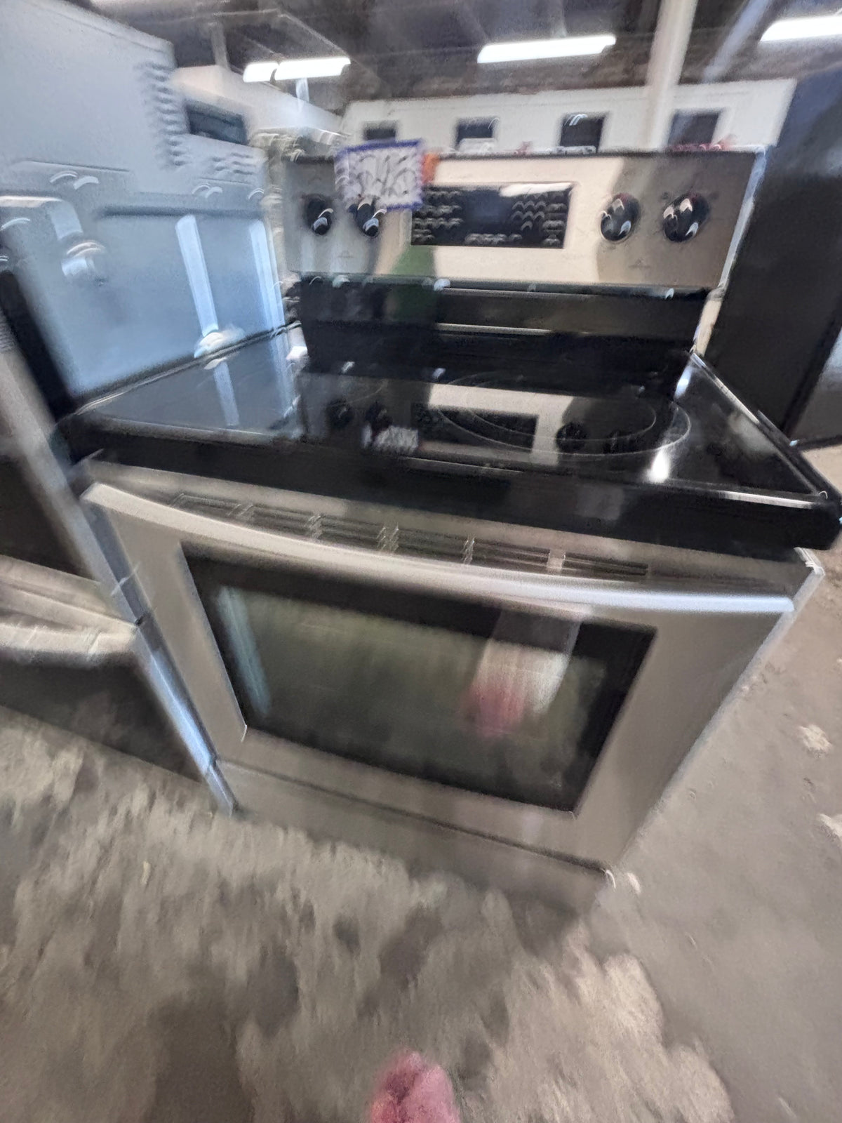 } samsung electric 220v glass top range bake Broil roast self clean convection oven stainless steel working 💯  with warranty ! 30" used-Refurbished #SAQS71B