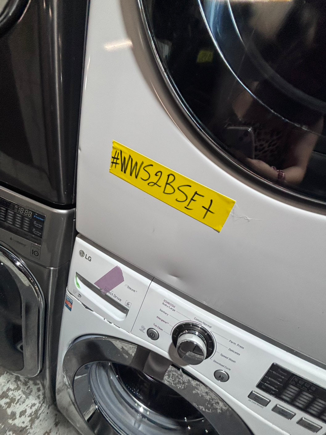 >* special🎉LG washer & dryer set electric 220v front load stackable or side by side - sensor dry in white  #WEAA5SET
