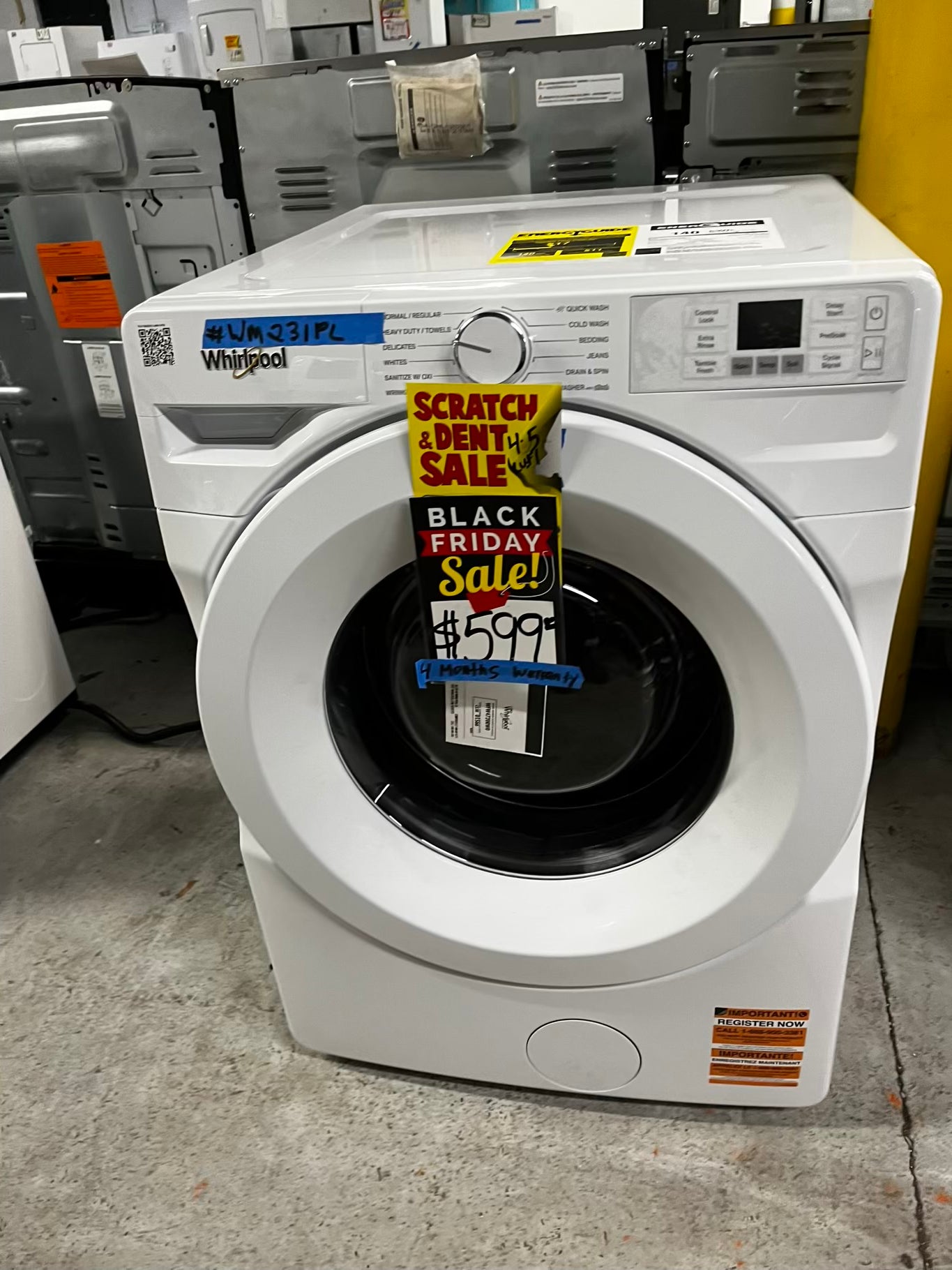 Open Box 📦 scratch & dent - Whirlpool
4.5 cu. ft. High Efficiency White Stackable Front Load Washing Machine with Load & Go XL Dispenser #WM231PL