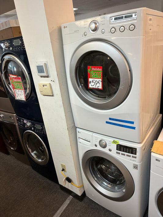 ☃️Winter Sale  ❄️ LG washer 4.5 cu ft & dryer 7.5 cu ft set electric 220v front load stackable or side by side - sensor dry He in white #WD22416L