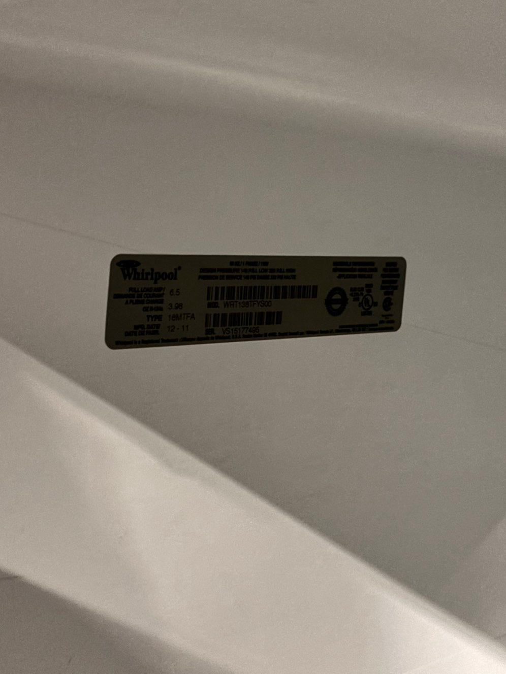 >Whirlpool 30” top freezer fridge stainless steel used-refurbished #RF117B