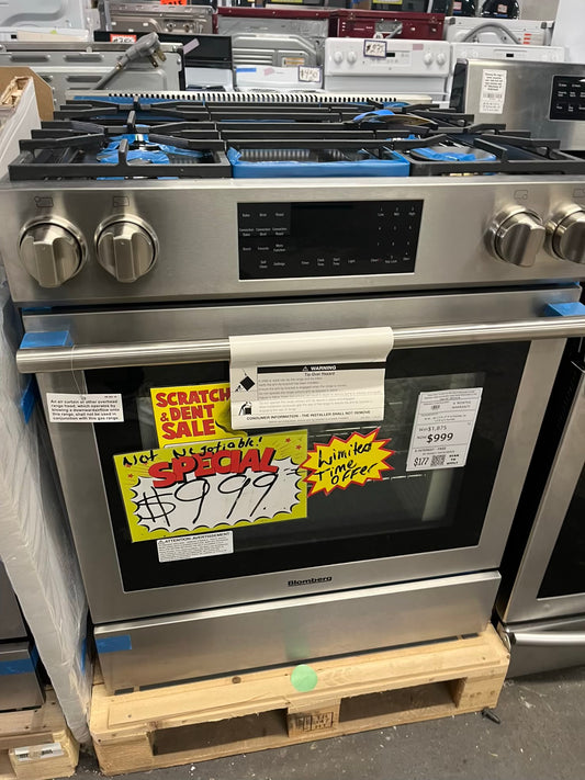 - Open box | scratch & dent Bloomberg gas range stainless steel convection roast bake broil slide in self clean 30" #GR743VB
