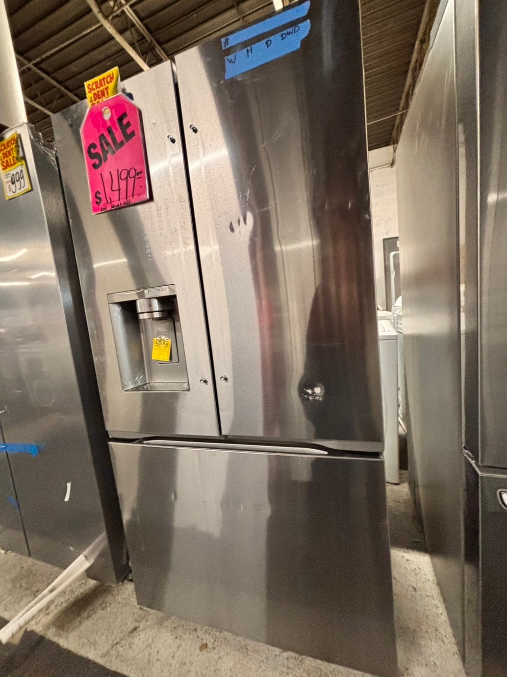 > LG Counter-Depth MAX 23.7 Cu. Ft. French Door Smart Refrigerator with Zero Clearance lf24z6530s with ice maker & water dispenser - Stainless Steel #RLG23C5B
