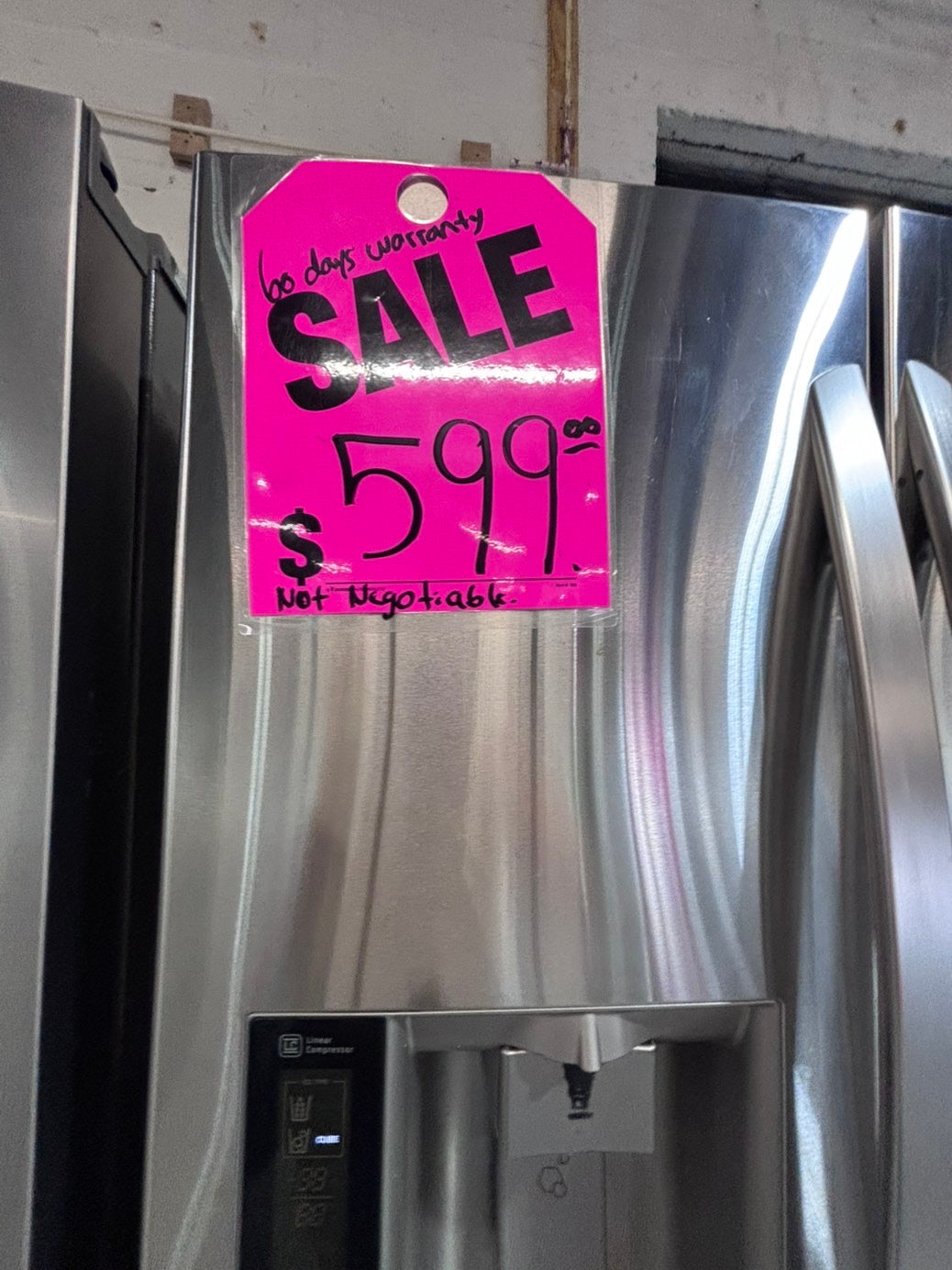 >* special 🔥used-Refurbished LG 36”w x69h x 29 depth refrigerator stainless steel w/ice & water dispenser 36 “ #LGDS73B