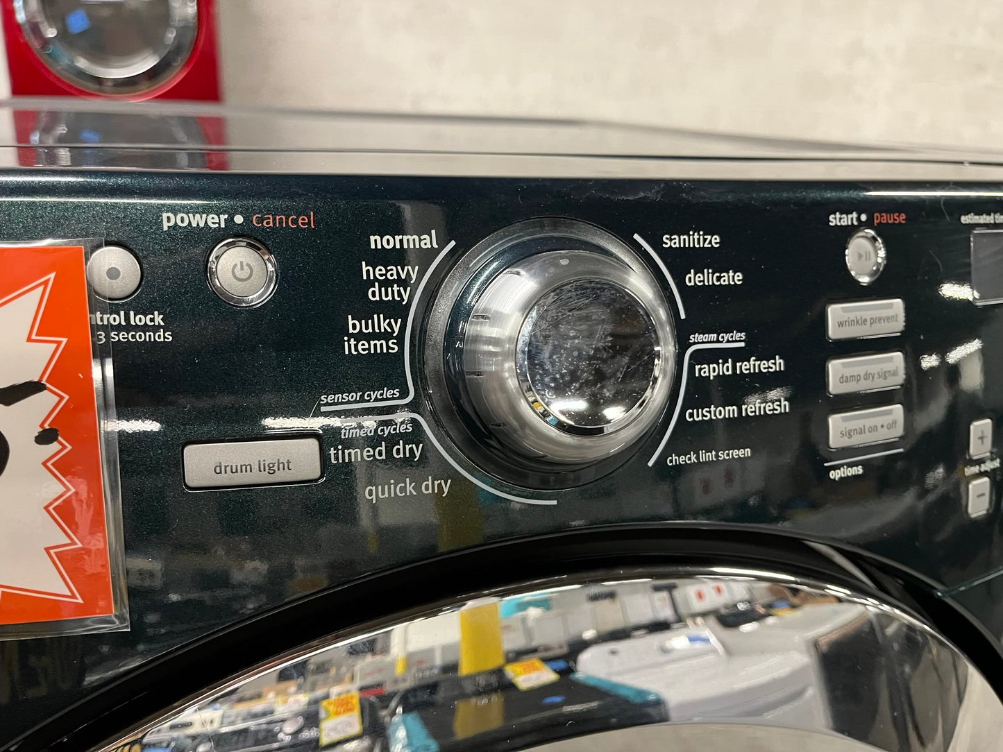 Clearance 🔥🎈Maytag Dryer electric 220v in dark green front load w/pedestal extra storage stainless steel drum large capacity 27" refurbished #ED346HB