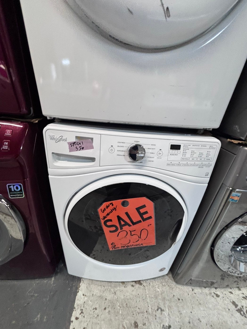>*special 🔥mix & match whirlpool set electric 220v front load stackable or side by side - sensor dry in white color #WFSW1SET