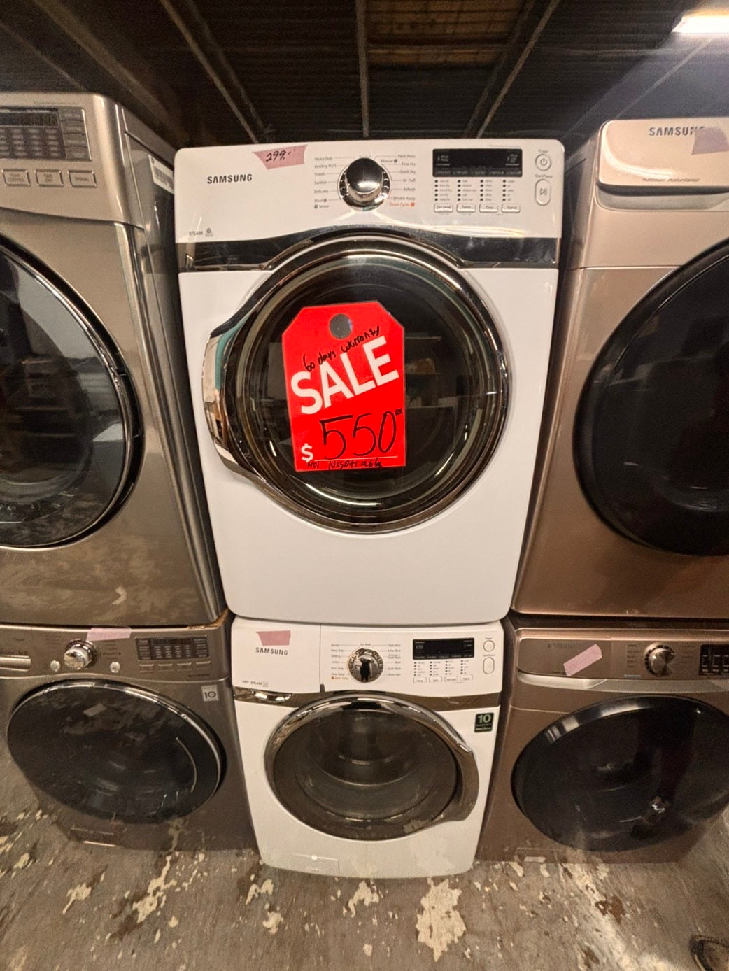 SALE🔥SAMSUNG front load washer large capacity & dryer set electric 220v front load stackable or side by side - in white #WS3RTSET
