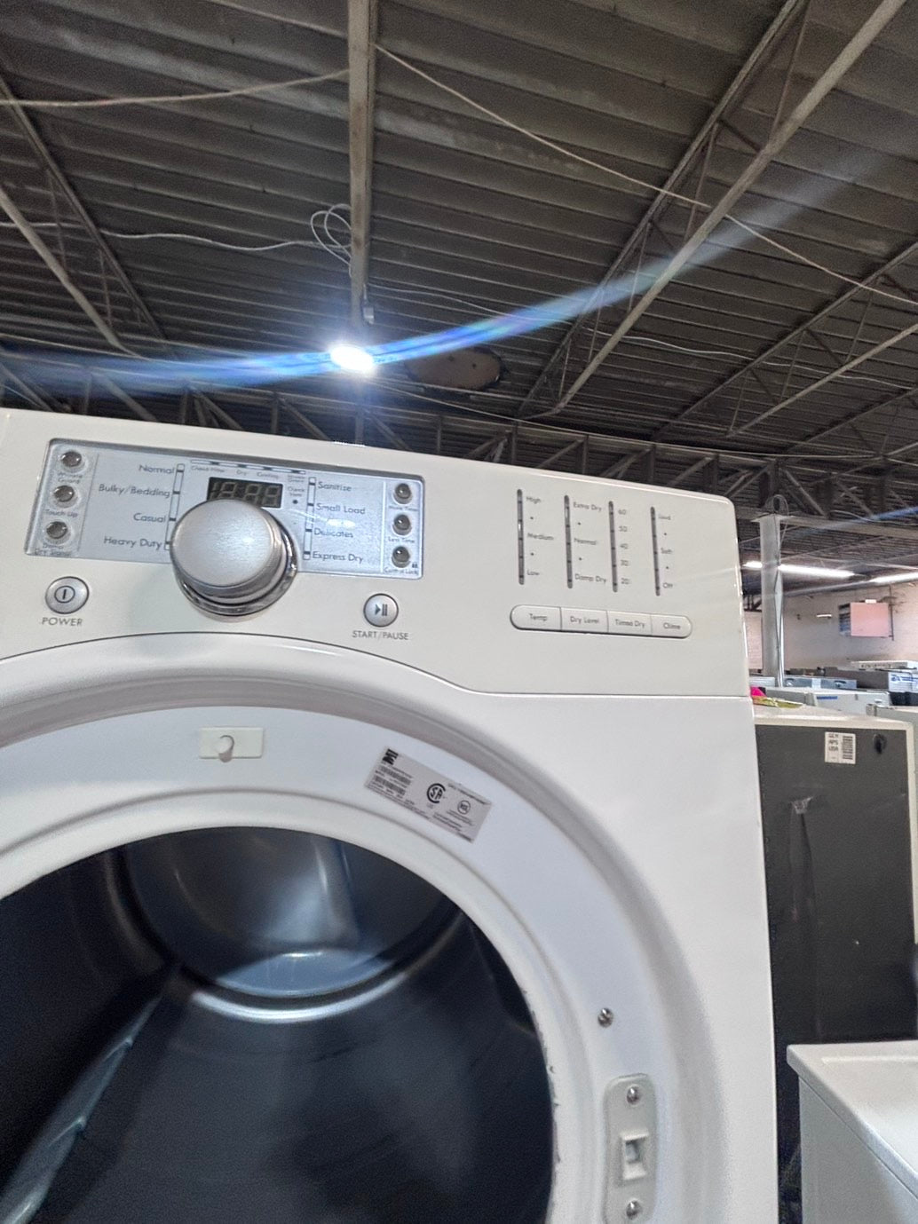 >*early July 4th special 🇺🇸kenmore washer & dryer set electric 220v front load stackable or side by side - sensor dry in white  color #GW1S2BSET
