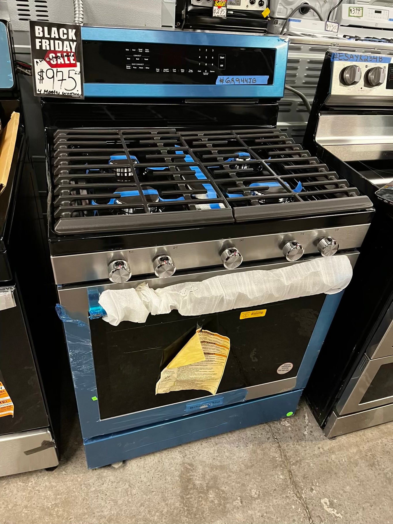 🎉 BLACK FRIDAY ⚡️ Open Box | Scratch & Dent KitchenAid 5.8 cu. ft. Gas Range with Self-Cleaning Oven in Stainless Steel #GR944JB