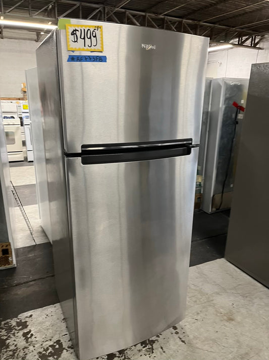 - Whirlpool top freezer refrigerator stainless steel 28" counter depth #RF773FB