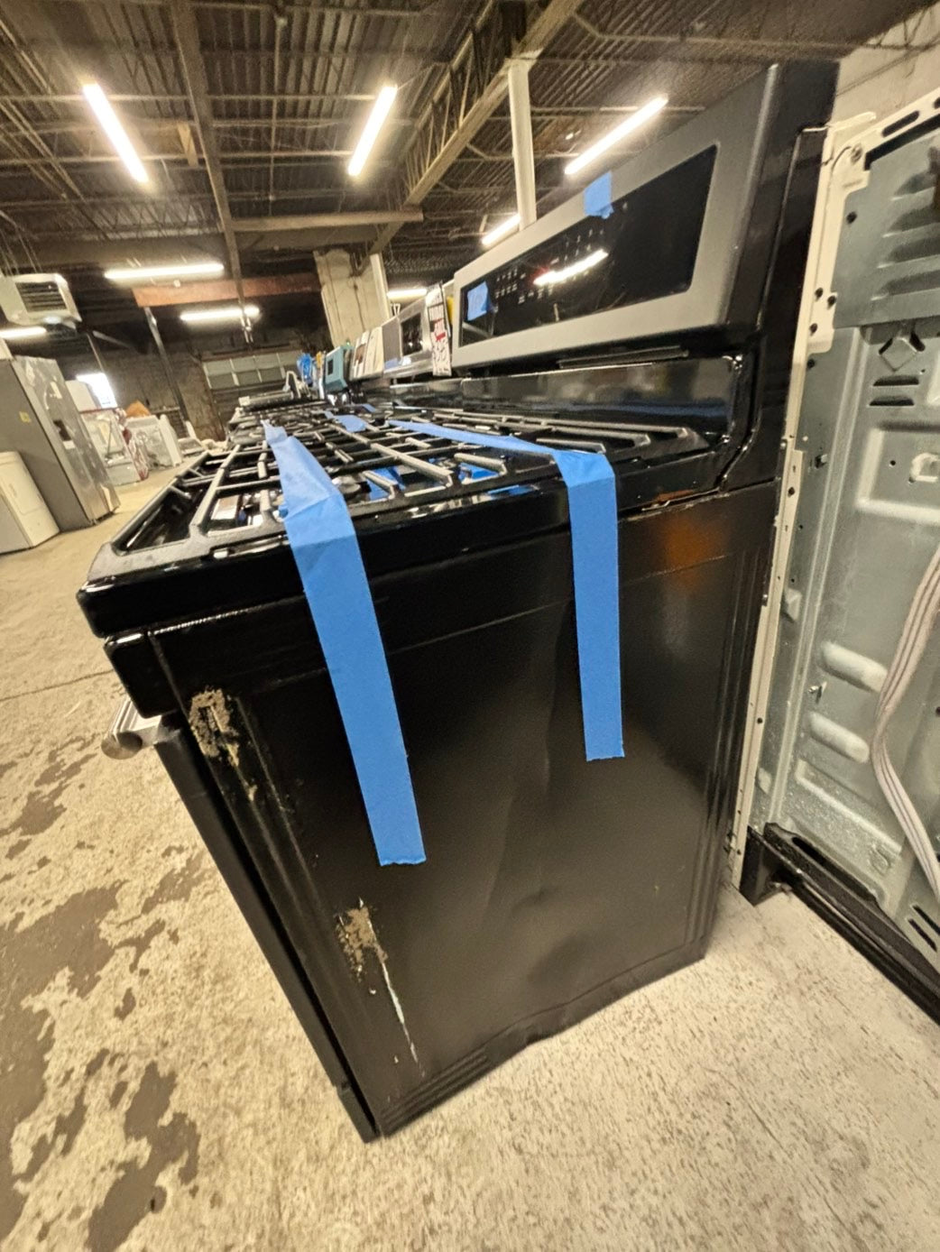 📢black Friday sale 🦃 - maytag GAS range 5 burner convection oven -bake roast broil self clean in dark stainless steel used-Refurbished 30"stock number#GMS32LB-TR