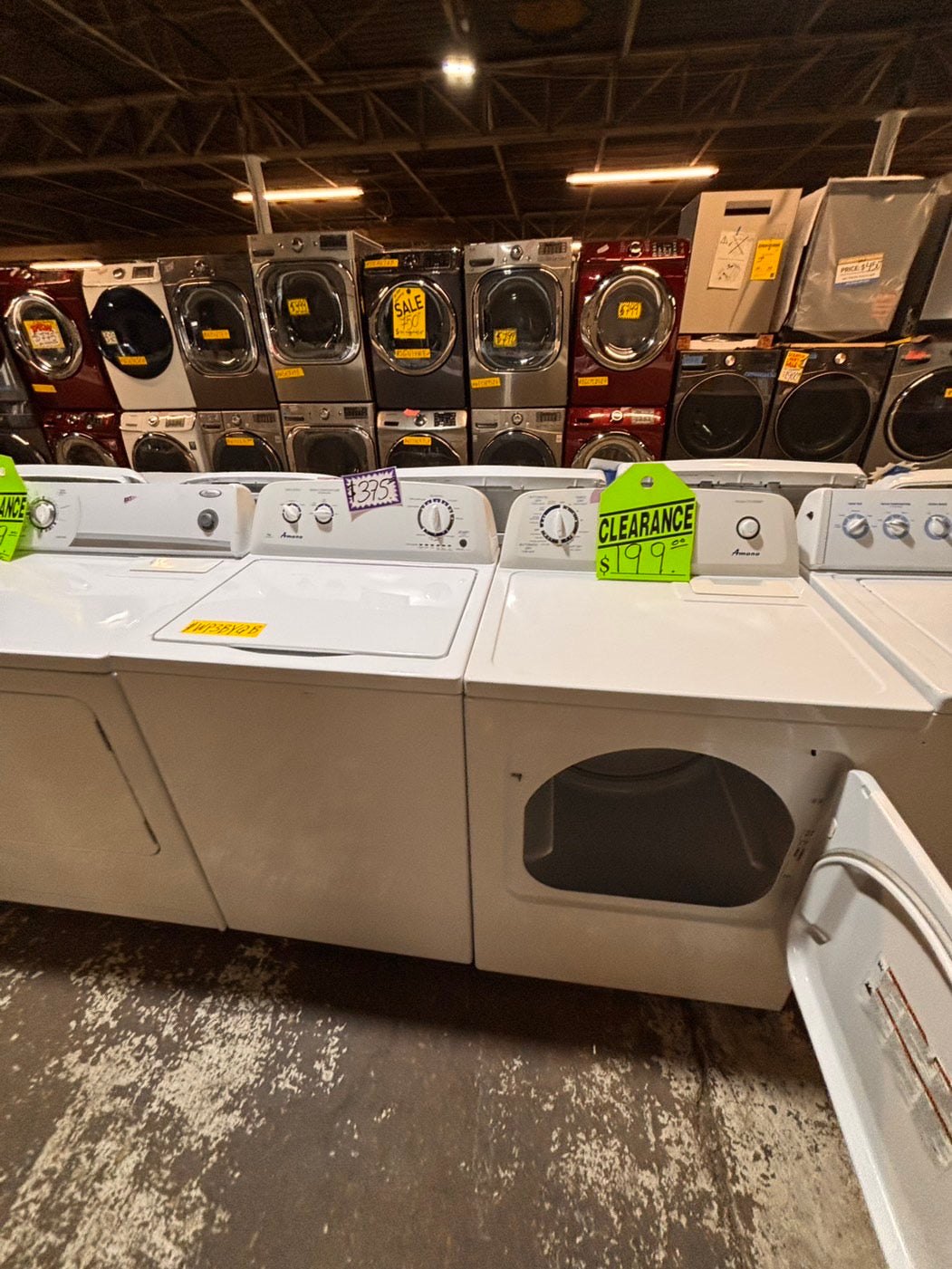 >*sale🔥Amana large capacity top load washer stainless steel drum & electric dryer 220v  set top load side by side #TAA2T1B