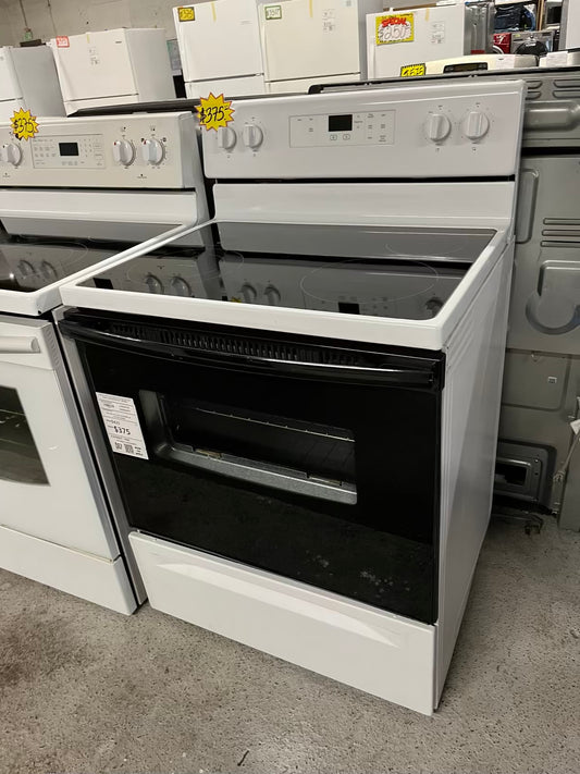 Samsung electric 220v range 4 burner bake roast broil in black & white Refurbished 30" #ER938CB