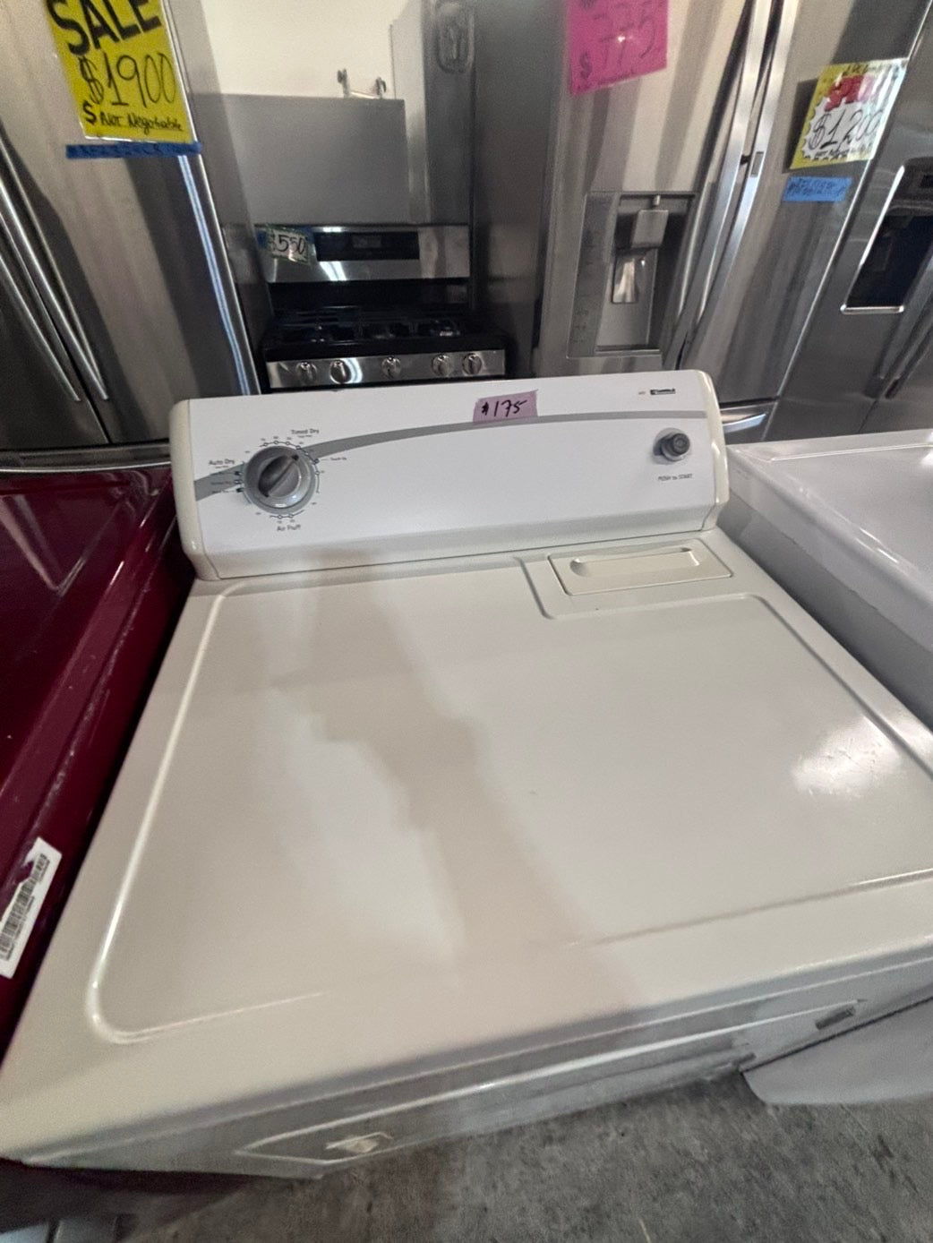 >*kenmore  flat back side x side extra large capacity electric 220v dryer  29” wide.    26”in Depth ,used -Refurbished #EDZN55B
