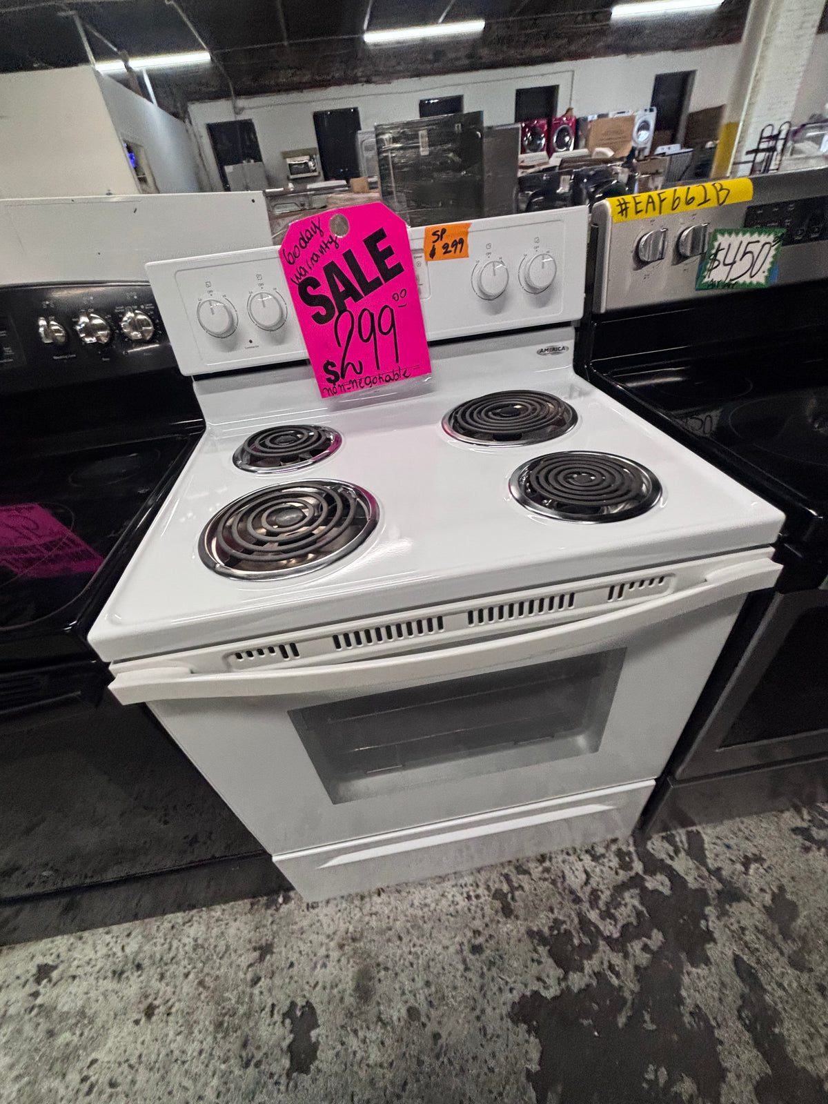 } Whirlpool electric coil top range coil 220v bake /Broil 4 burner used-Refurbished working 💯 with warranty! 30" #EGWW12B