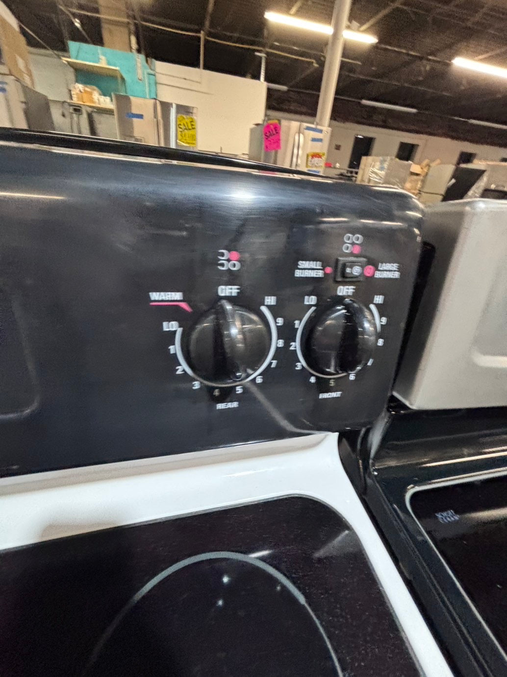 >*special 🔥 GE electric 220v glass top range bake Broil roast self clean black & white  30" used-Refurbished #ESG131B