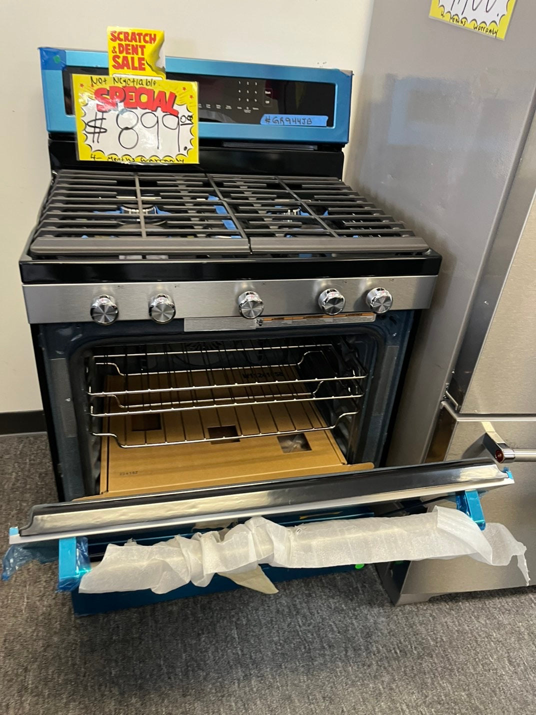 🎉🥳 =2Pcs package kitchen. New scratch&Dent Kitcheniad 36” French Door fridge stainless steel & Gas range 5 burner stainless steel 30” #RFRGA24BL