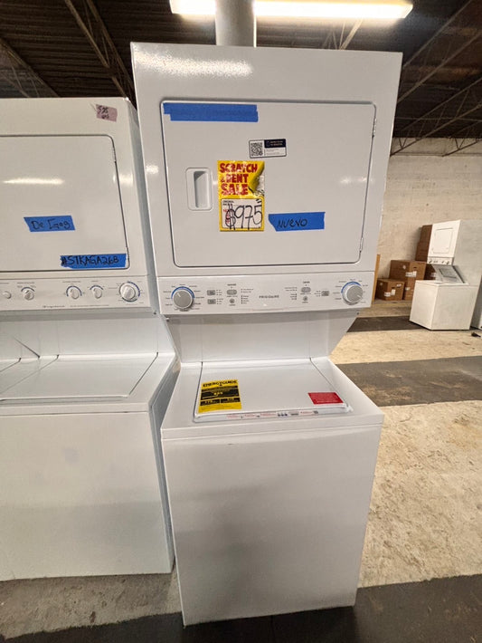 >new open box 📦 Frigidaire stacked laundry center Electric 220v washer & dryer unit in white 27" #LWR28B