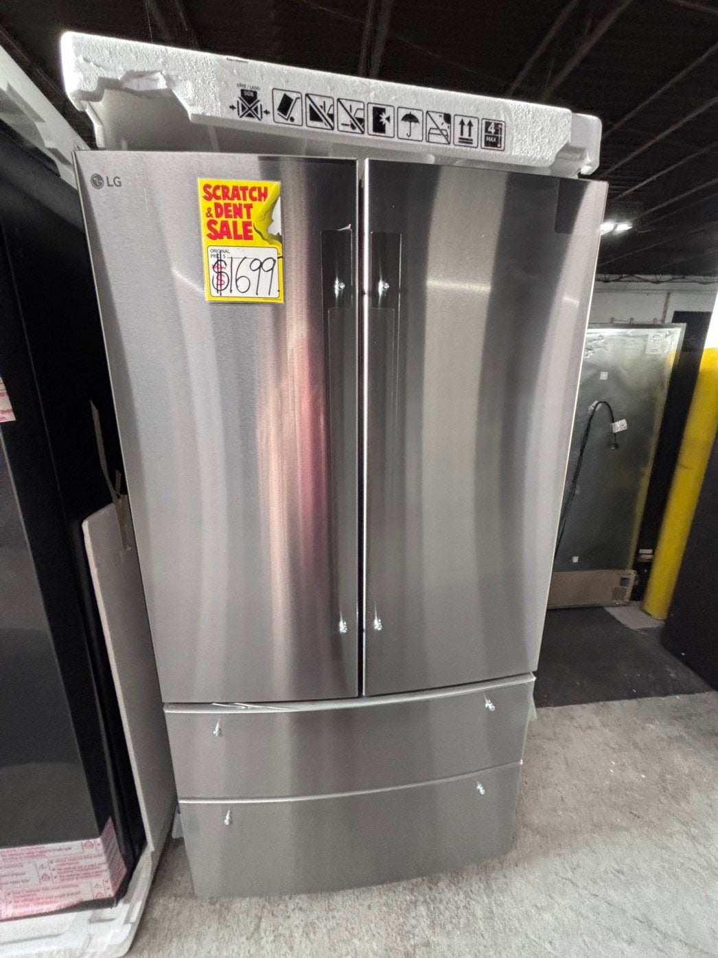 >LG 29cu. ft. 36” 4-doors French Door Refrigerator with Full in PrintProof Stainless
#RFLHV7TB 36” in