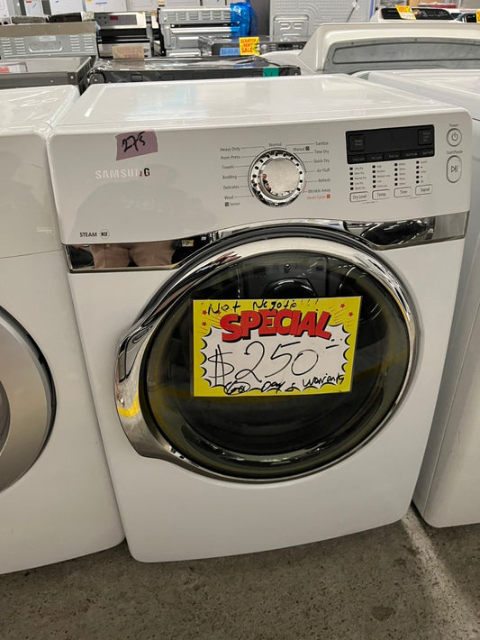 - 🔥Black Friday  sale‼️Samsung steam electric 220v dryer front load stainless steel drum 7.5cu.ft. large capacity  27"  white #EDM22CL