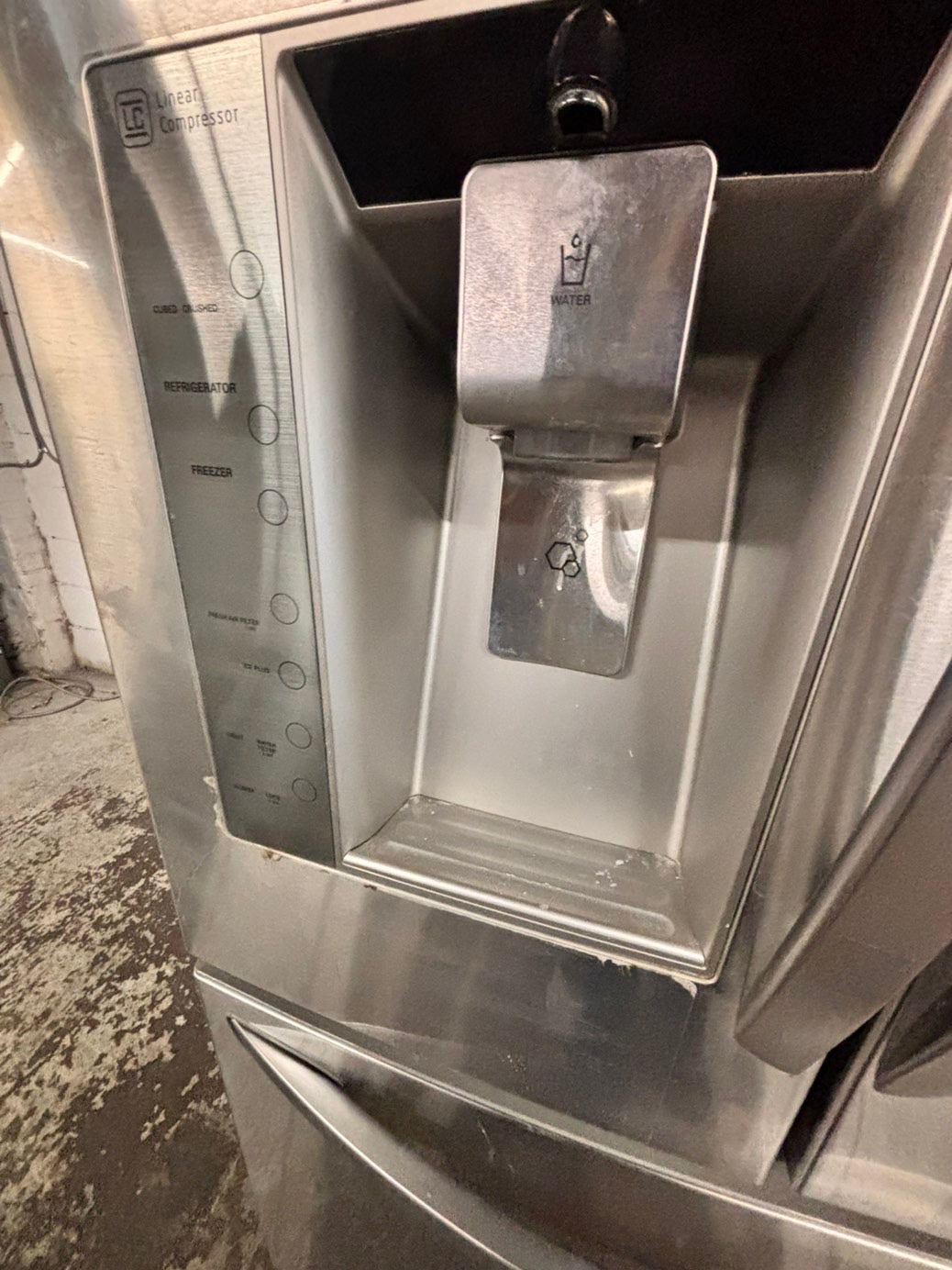 >LG  French door Refrigerator full size  stainless steel w/ ice water dispenser great condition 36" used-refurbished #KVT33ZB
