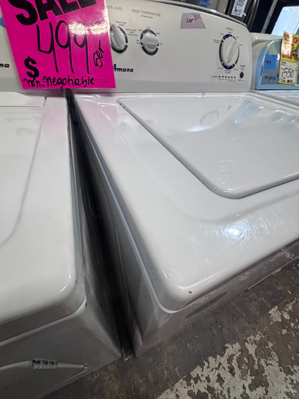 >*sale🔥Amana top load washer  & electric dryer 220v  set top load side by side #TLE2T1B