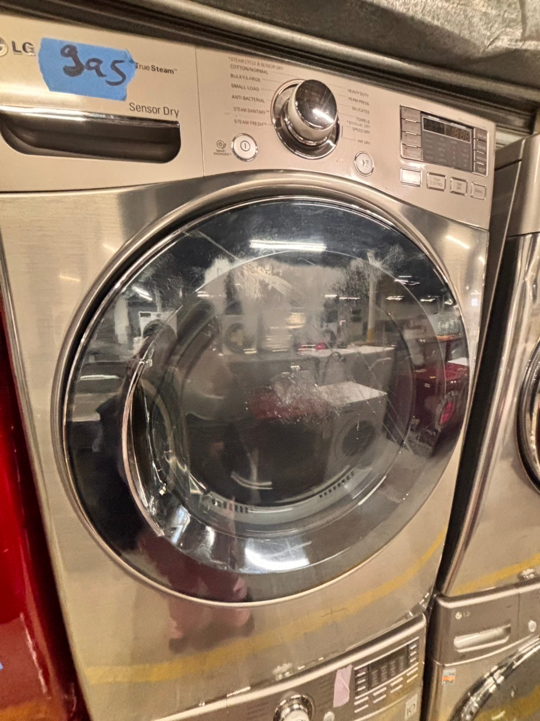 >special 🔥LG GAS  washer large capacity& dryer steam set front load stackable or side by side gray 27” in used-Refurbished #FWP33BSET