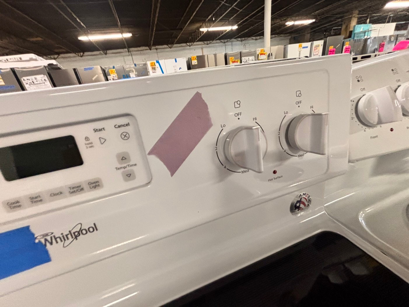 <whirlpool Glass Top electric stove white bake broil 4 burner Self clean 30” white Refurbished #WWE76B