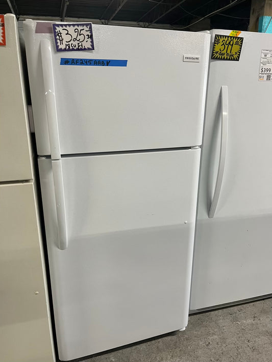 - Frigidaire top freezer refrigerator in white used Refurbished 30" ITEM #RF245AAB