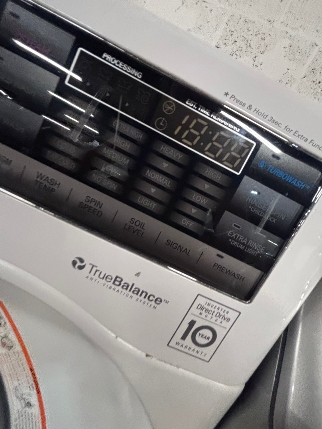 >*LG steam washing machine front load jumbo size stackable or side by side stainless steel drum 29"  used,Refurbished.  #WM515TB