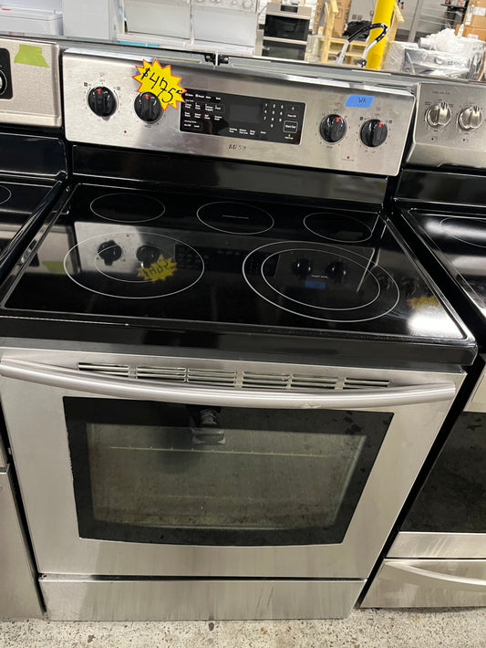 - Samsung glass top electric range 220v 5 burner warm zone convection bake roast broil steam clean Refurbished 30" #ER509FB
