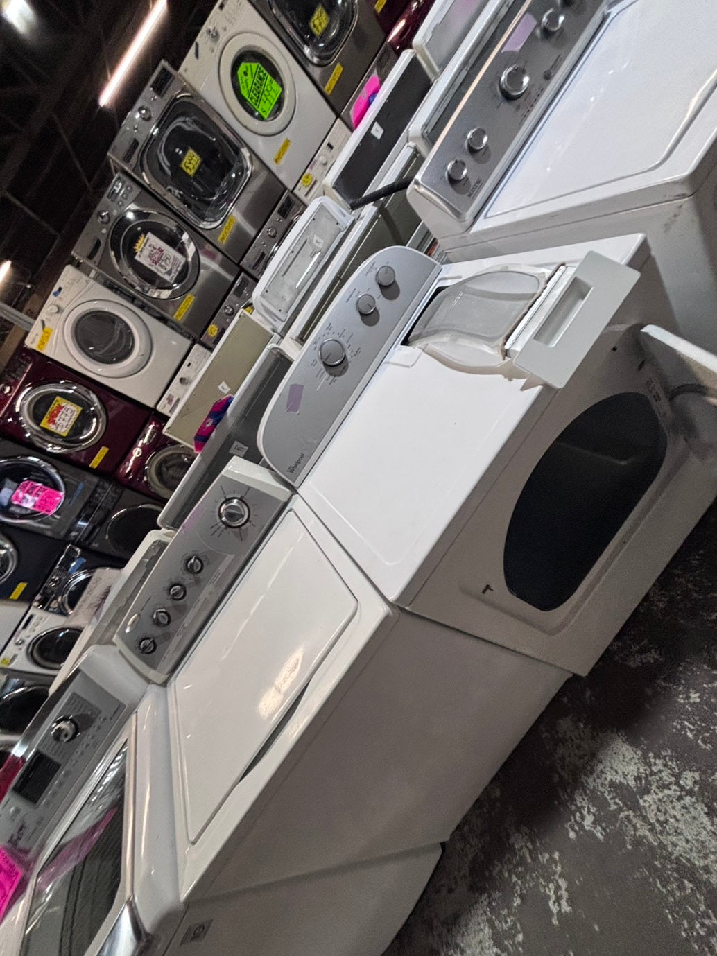 >*whirlpool top load washer large capacity with removable agitator  & electric dryer 220v  set top load side by side #MN33YB