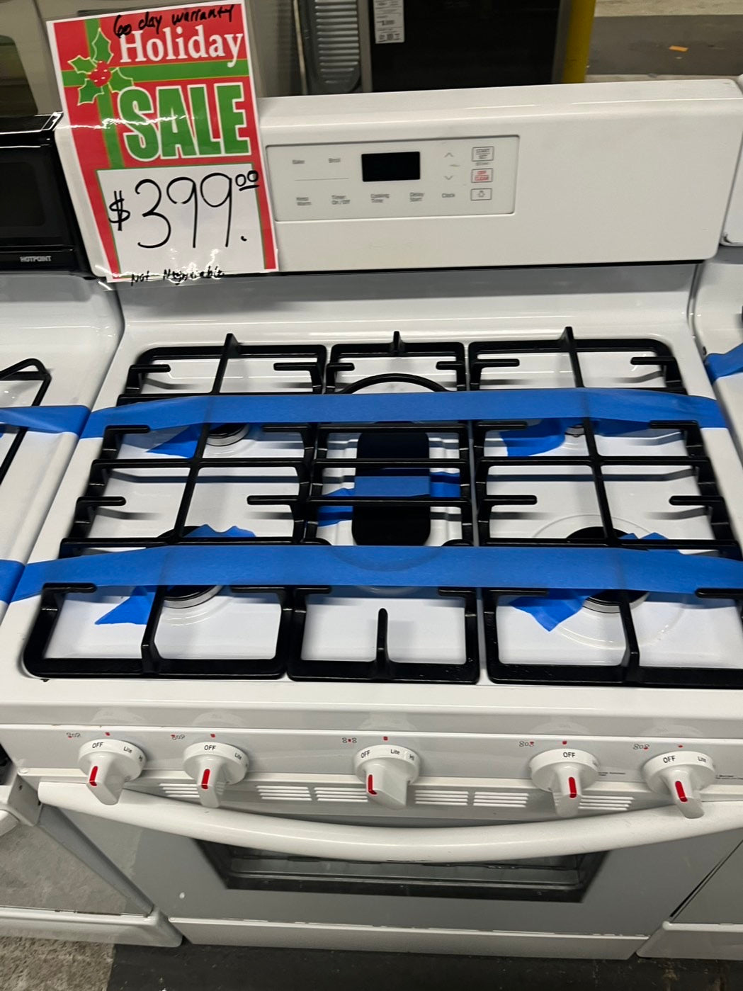 🎁🎄Holiday sale‼️Samsung gas range 5 burner bake broil in white Refurbished 30" #GR27RB