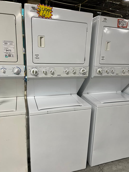 Kenmore stacked laundry center Electric 220v washer & dryer set in white 27' #LG235CB