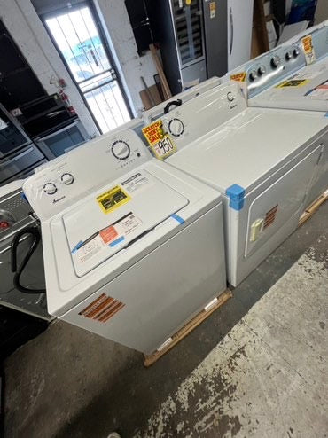 Open box 📦 New S/d Amana Top load washer and electric dryer 6.5 cu.ft  set white #AMWD65B