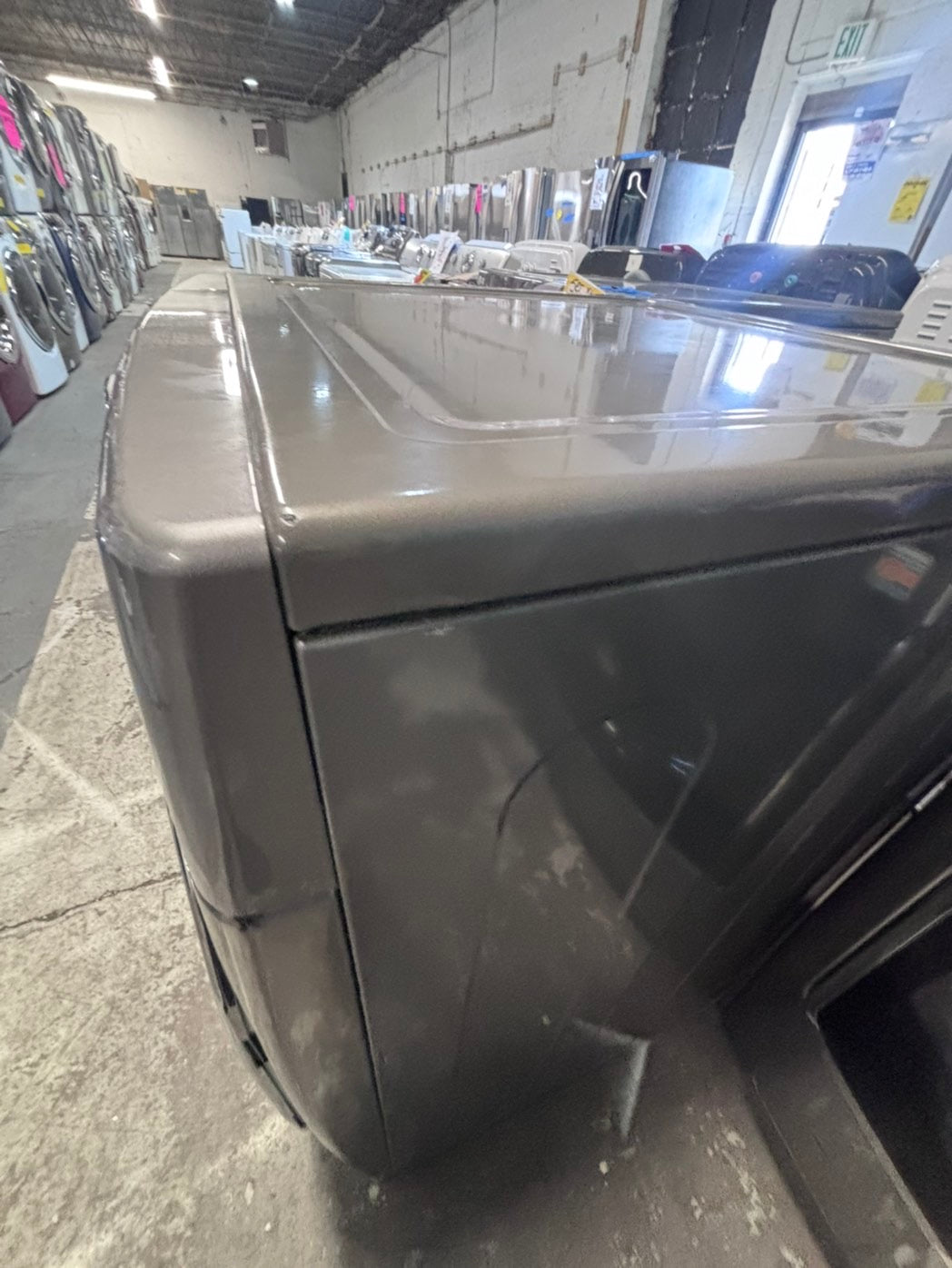 >*used great condition 29”refurbished LG steam washer & dryer set electric front load jumbo size stackable or side by side stainless steel drum 29" #WEX5S9B