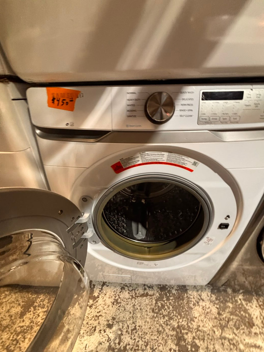 }} Samsung front load  washer large capacity& electric dryer steam set front load stackable or side by side white  27” in used-Refurbished working 💯 with warranty #SAX715ET
