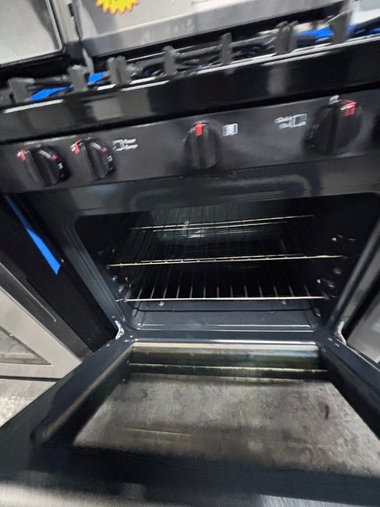 >FRIGIDAIRE Gas range 4 burner bake broil self clean in stainless steel used-Refurbished 30” #GRZW9B