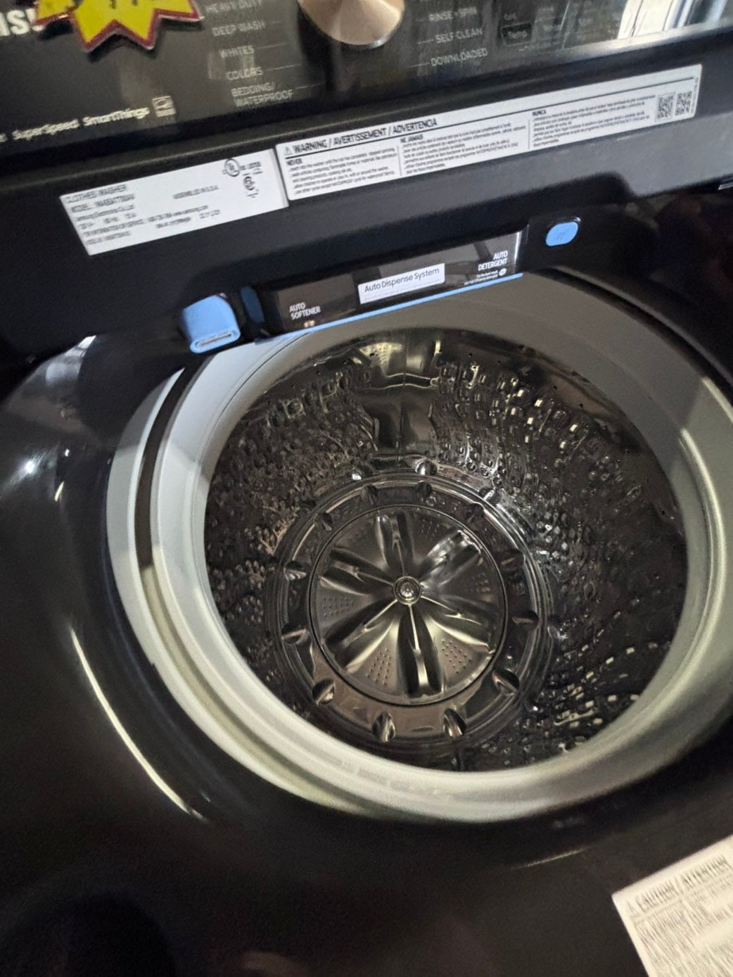 >*july 4th sale 🇺🇸samsung dark gray mix & match top top load washer large capacity & dryer set electric 220v side x side top load stainless steel drum white color used-refurbished #WSNN8VB