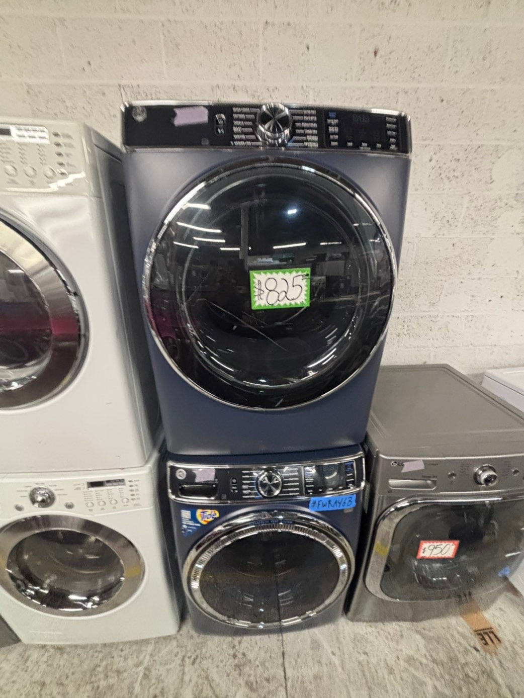 >*GE ENERGY STAR 4.8 Cu. Ft. Capacity Smart Front Load Washer with UltraFresh Vent System with OdorBlock and electric dryer set ,28” stackable or side by side  used-refurbished  #FWRA46BSET