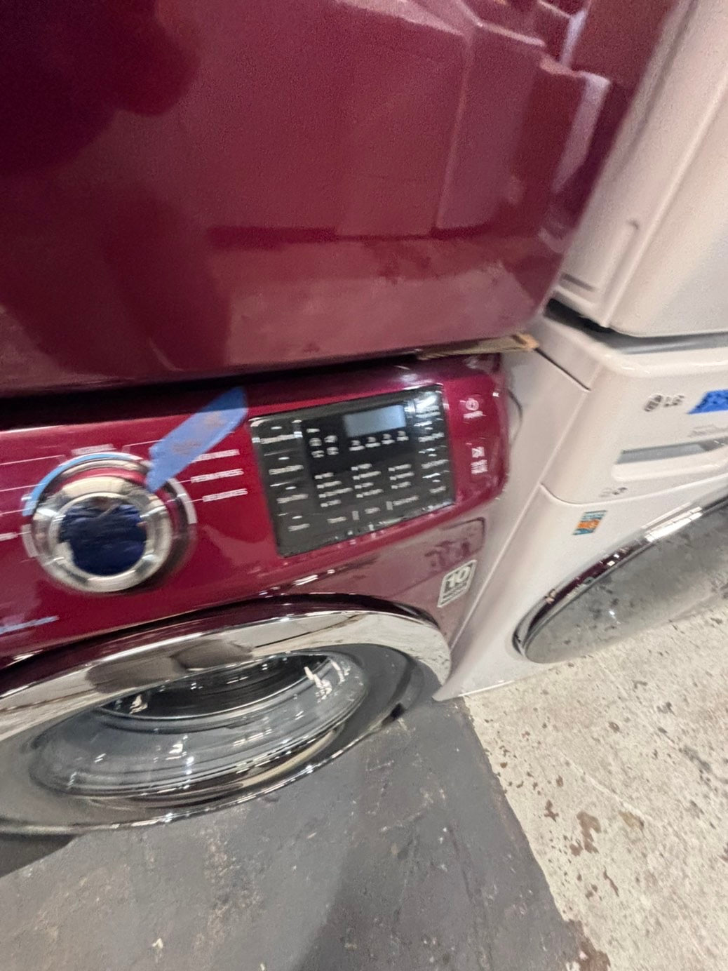 >*July 4th sale🇺🇸Samsung steam ENERGY STAR washer 4.5 cu ft & dryer 7.5 cu ft set electric steam 220v front load stackable or side by side - sensor dry ,burgundy color #BGC4Q1SET
