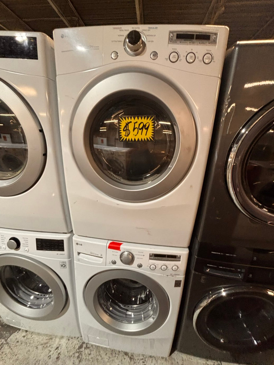 }}LG electric washer large capacity& dryer steam set front load stackable or side by side white  27” in used-Refurbished working 💯 with warranty #SFXV5ET