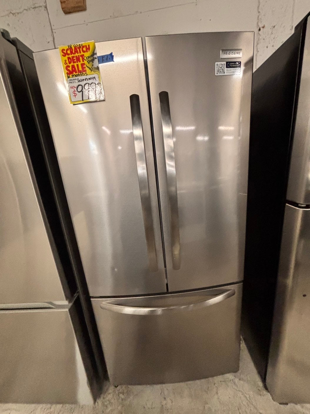 >frigidaire Open box 📦 New S/d 31.5 in. 18 cu. ft. Counter Depth French Door Refrigerator in Fingerprint-Resistant Stainless Look       #RYFG18LB