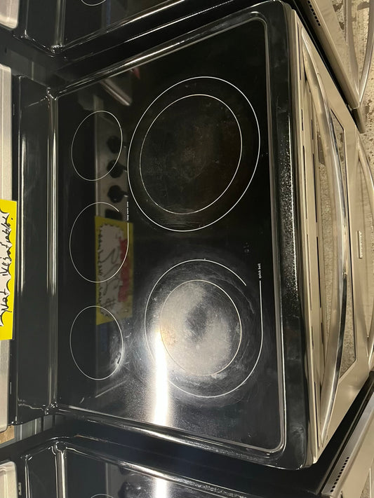 - Frigidaire electric range stainless steel 5 burner warm zone bake broil self clean 30” item number #ER934QB