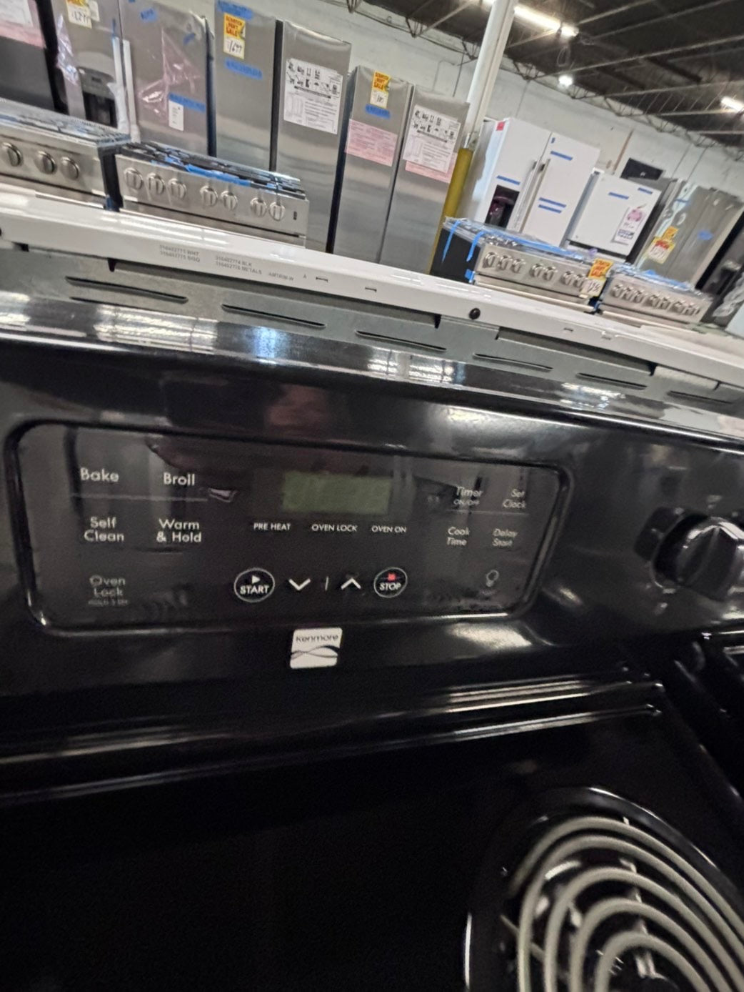 >frigidaire   stainless steel & black electric coil top range coil 220v bake /Broil 4 burner used-Refurbished  great condition 30" #FH15Z1B