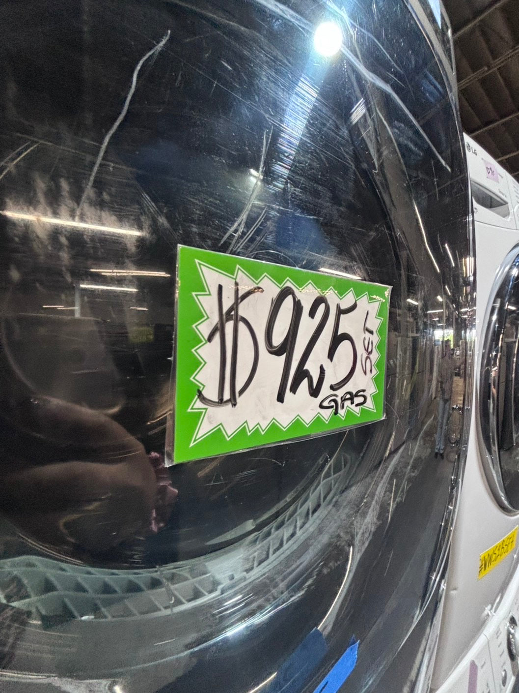 >*used great condition 29”refurbished LG steam washer & dryer mix & match set gas ⛽️ front load jumbo size stackable or side by side stainless steel drum 29" #WEA6G9B