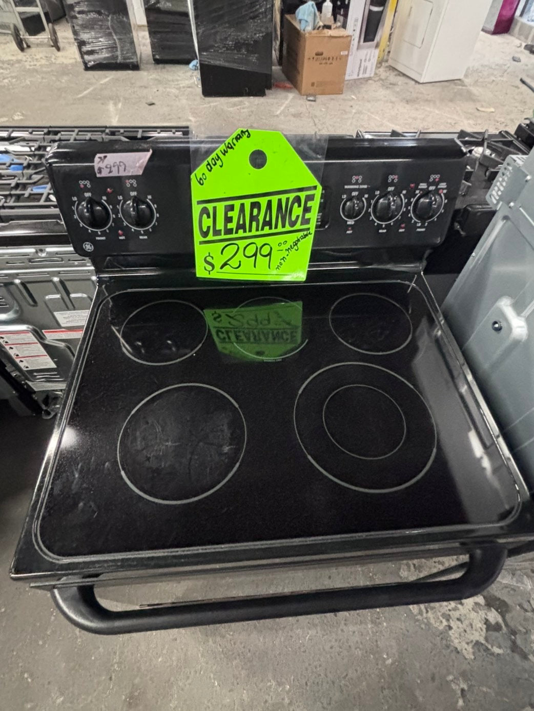 >*special🔥GE electric 220v glass top range 5 burner  bake Broil roast self clean 30" Refurbished #EQQ5S3B