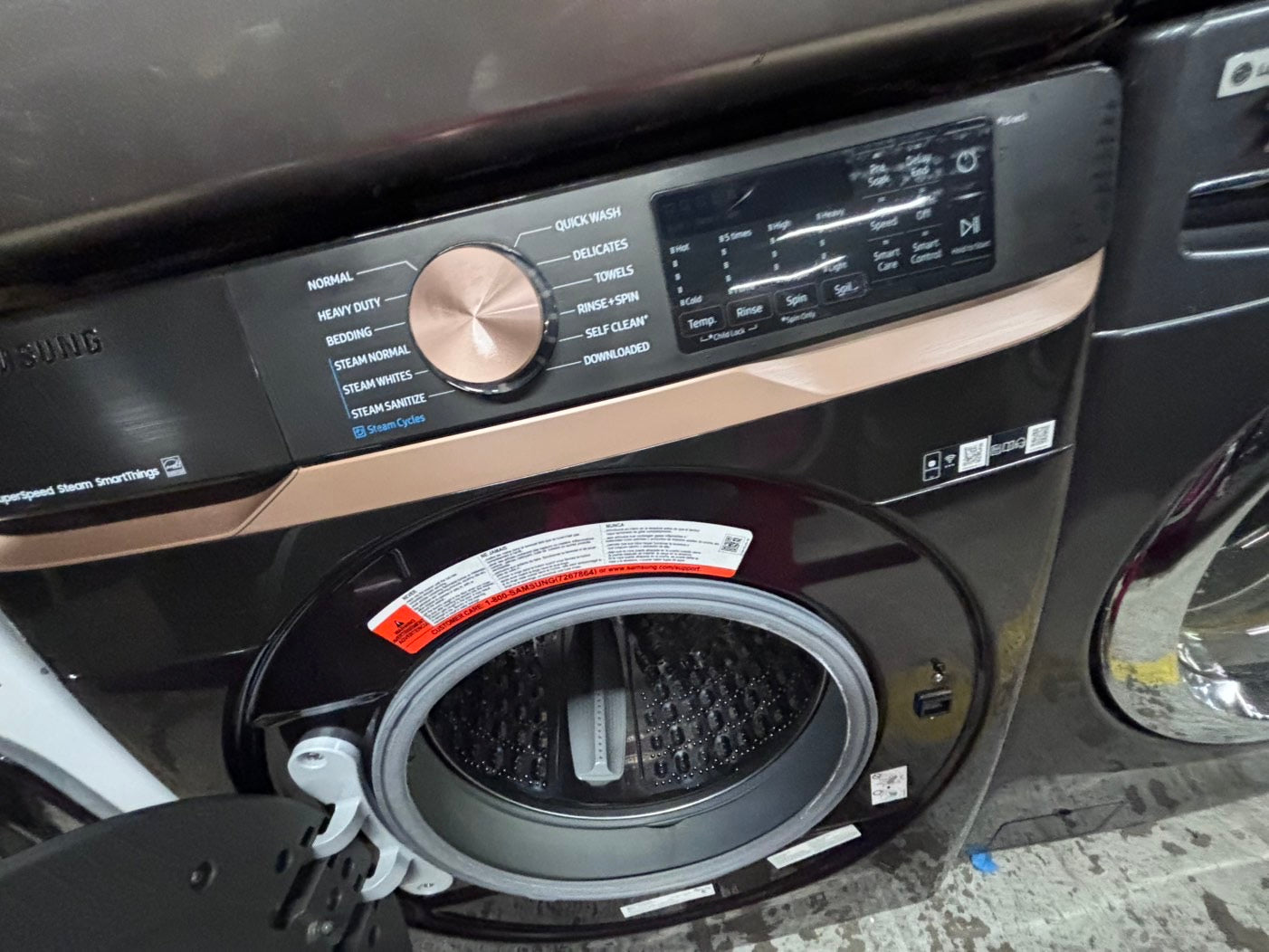 >samsung  front load washer 4.5 cu ft & dryer 7.5 cu ft set electric 220v front load stackable or side by side - sensor dry He in gray   #WDGY6B